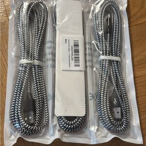 Braided USB Charging Cable - Black and White